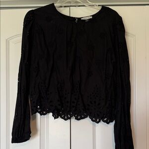 American Eagle Crop Eyelet Top